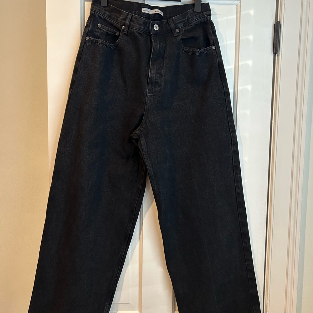 Cole Henry Baggy Relaxed Fit Jeans With Distressed Pockets And Hem. View 3